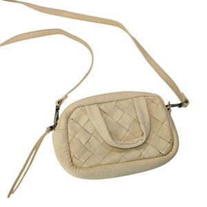 Hobo International Maze Mini Buff Soft Leather Woven Crossbody Handbag $188 Bag
